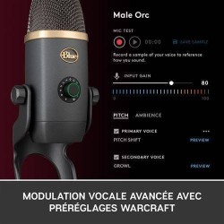 Microphone USB Blue Microphones Yeti X World Edition World of Warcraft Noir Microphone USB Blue Microphones Yeti X World Edition World of Warcraft Noir